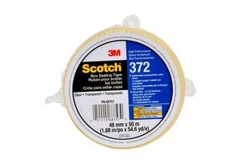 3M Scotch 372 Clear Box Sealing Tape - 48 mm Width x 50 m Length - 2.2 mil Thick - 68757