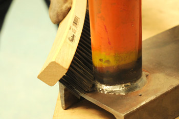 Weiler Steel Hand Wire Brush - 2.4 in Width x 13.75 in Length - 0.012 in Bristle Diameter - 44594
