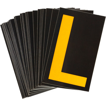 Picture of Brady Bradylite Yellow on Black Reflective Outdoor 5905-L Letter Label (Main product image)