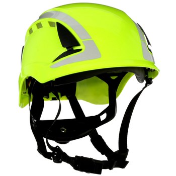3M SecureFit Safety Helmet X5014VX-ANSI Hi Vis Green-Vented-Reflective