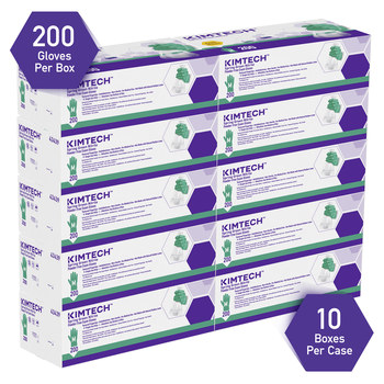Kimtech Spring Green Medium Powder Free Disposable Gloves - 4.7 mil Thick - 43439