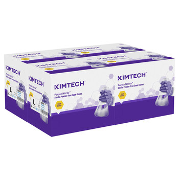 Kimtech Purple Large Disposable Gloves - Medical Exam Grade - 9 in Length - Rough Finish - 55093