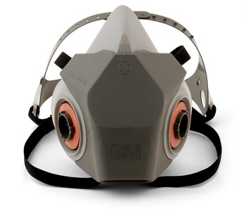 3M 6000 Drop Down Series 6200DD Gray Medium Thermoplastic Elastomer Half Mask Facepiece Respirator - 051138-66373