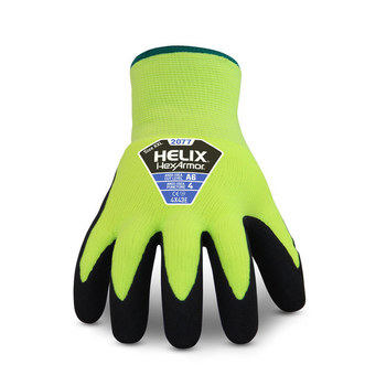 HexArmor Helix 2077 Yellow/Black 8 Cold Condition Glove - Nitrile Palm & Fingers Coating - Fleece Insulation - Rough Finish - 2077-M (8)