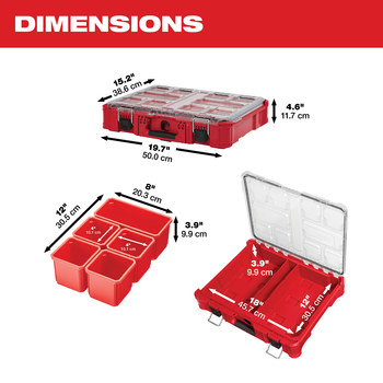 Milwaukee PACKOUT Red Organizer - 19.76 in Length - 15 in Wide - 48-22-8430