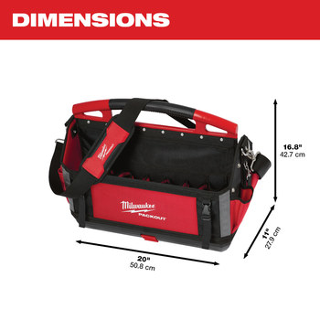 Milwaukee PACKOUT Red Polyester Tote - 20.0 Length - 20.0 Wide - 48-22-8320