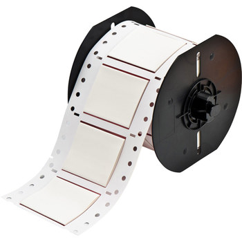 Picture of Brady Permasleeve White Heat-Shrinkable Polyolefin Thermal Transfer B33-1000-2-7642 Die-Cut Thermal Transfer Printer Sleeve (Main product image)
