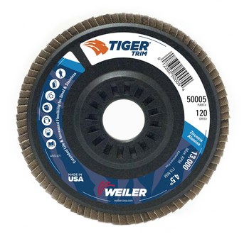 Weiler Tiger Trim Type 29 Flap Disc 50005, Zirconium, 4-1/2