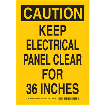 Picture of Brady B-401 Polystyrene Rectangle Yellow English Electrical Safety Sign part number 126964 (Main product image)