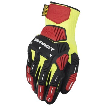 Mechanix Wear M-Pact CR3A3 Fluorescent Yellow Medium Polyester/TPR Work Gloves - ANSI A3 Cut Resistance - KHD-GP-009