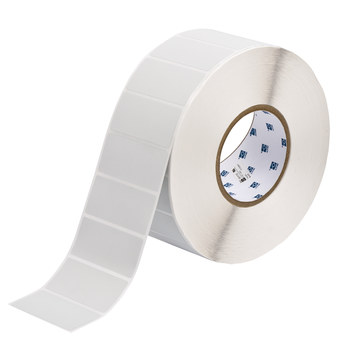 Picture of Brady Silver Tamper-Evident Polyester Thermal Transfer THT-7-438-3 Die-Cut Thermal Transfer Printer Label Roll (Main product image)
