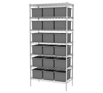Picture of Akro-Mils AWS183633168 Akro-Grid 2000 lb Adjustable Gray Chrome Steel Open Fixed Shelving System (Main product image)