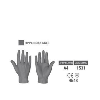 HexArmor Helix 2088 Blue/Black 5 Seamless Coated Cut-Resistant Gloves - ANSI A4 Cut Resistance - Nitrile Foam Three-Quarter Palm and Finger Coating - 2088-XXS (5)