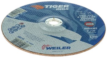 Weiler Tiger Inox Cut & Grind Wheel 58119 - 9 in - INOX - 30 - T