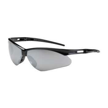 Picture of Bouton Optical Anser 250-AN-10100 Silver Mirror Black Universal Polycarbonate Standard Safety Glasses (Main product image)