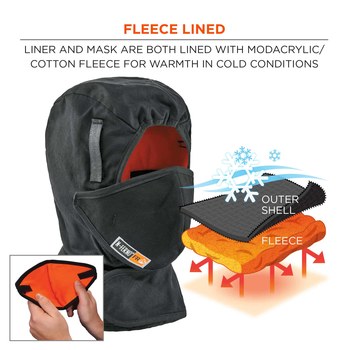 Ergodyne N-Ferno 6876 Black Universal Cotton Cold Weather Head Liner - 720476-16876