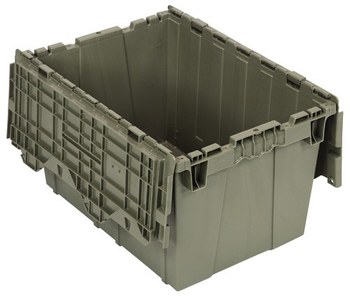 Akro-Mils Attached Lid Containers: 65 lb. Capacity 12 gal. (65 lb.);  Red:Boxes