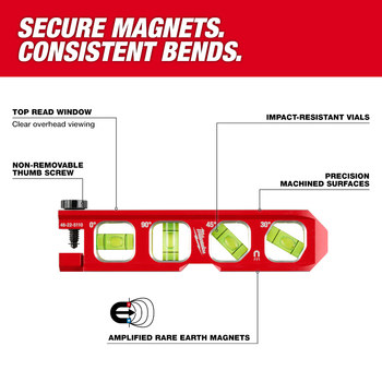 Milwaukee Aluminum Pipe Lock Billet Torpedo Level - 6.25 in Length - 0.75 in Wide - 48-22-5110