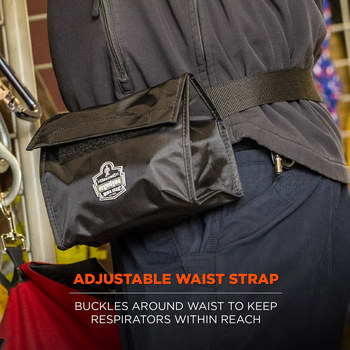 Ergodyne Arsenal GB5180 Black Nylon/Plastic/PVC Respirator Bag - 3.5 in Width - 7 in Length - 5.5 in Height - 720476-13180