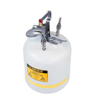 Picture of Justrite White Polyethylene Leak-Proof, Pressure-Relief Vent, Self-Closing 5 gal Safety Can (Main product image)