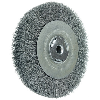 Weiler Wolverine 36206 Wheel Brush - 8 in Dia - Crimped Steel Bristle