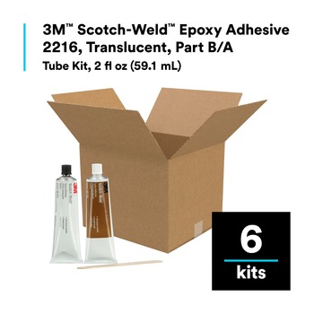 3M Scotch-Weld 2216 Translucent Two-Part Epoxy Adhesive - Base & Accelerator (B/A) - 2 fl oz Kit - 20851