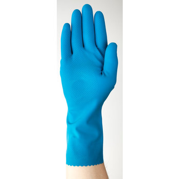 Ansell AlphaTec 87-155 Blue 10 Unsupported Chemical-Resistant Gloves - 12 in Length - Fishscale Finish - 17 mil Thick - 185744