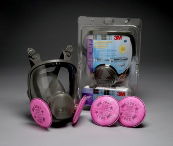 Picture of 3M 6000 Series 68097 Black Medium Silicone/Thermoplastic Elastomer P100 Full Mask Facepiece Kit (Main product image)