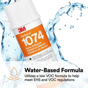 3M Fastbond 1074 7100373617 Foam and Fabric Adhesive Spray Neutral Liquid Aerosol Can Water-based - 76116 - 8.2 oz Net Weight