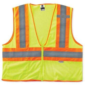Ergodyne Glowear 8230Z High-Visibility Lime Small/Medium Polyester Mesh High-Visibility Vest - 1 Pockets - Fits 36 to 44 in Chest - 720476-21323