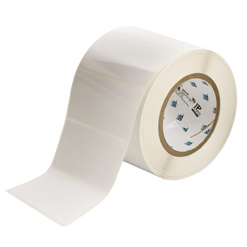 Picture of Brady White Self-Laminating Polyester Thermal Transfer THT-55-483-1 Die-Cut Thermal Transfer Printer Label Roll (Main product image)