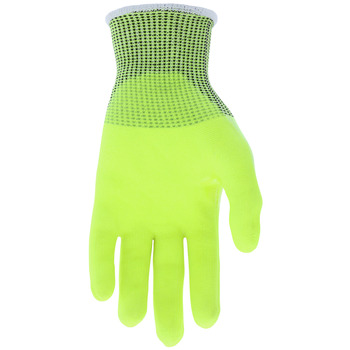MCR Safety CutPro HyperMax Hi-Vis Yellow Large Cut-Resistant Gloves - A7 Cut Resistance - Nitrile Foam Palm & Fingertips Coating - Not Insulated Insulation - Rough Finish - 9277NFL