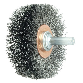 Weiler 17620 Wheel Brush - 2-1/2 in Dia - Crimped Steel Bristle