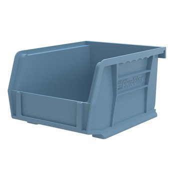 Picture of Akro-Mils 30210 Akrobin 10 lb Light Blue Industrial Grade Polymer Hanging / Stacking Storage Bin (Main product image)