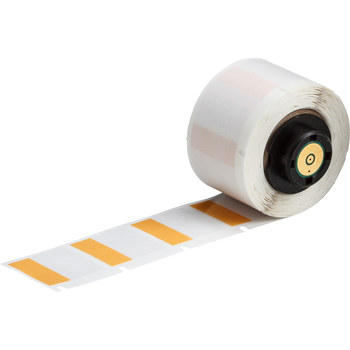 Picture of Brady Clear / Orange Self-Extinguishing, Self-Laminating Vinyl Thermal Transfer PTL-19-427-OR Die-Cut Thermal Transfer Printer Label Roll (Main product image)