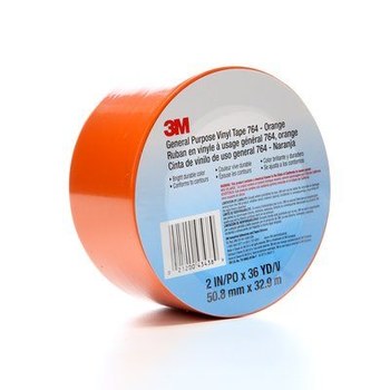 3M 764 Orange Marking Tape - 2 in Width x 36 yd Length - 5 mil Thick - 43438