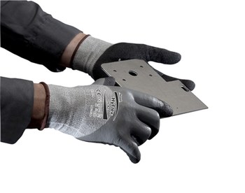 Ansell HyFlex 11-927 Gray/Black 6 Cut & Puncture Resistant Gloves - ANSI A2 Cut Resistance - Nitrile Both Sides, 3/4 Back Coating - 11-927 SZ 6