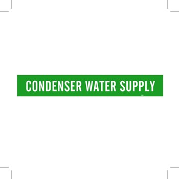 Picture of Brady White on Green Vinyl 7069-1 Self-Adhesive Pipe Marker (Main product image)