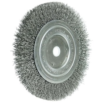 Weiler 01115 Wheel Brush - 6 in Dia - Crimped Steel Bristle