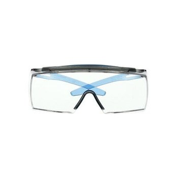 3M SecureFit 3700 Series SF3701XASGAF-BLU OTG Safety Glasses, Scotchgard Anti-Fog Clear Lens - Blue Temples, Brow Guard, Alternate Fit