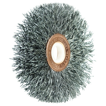 Weiler 15513 Wheel Brush - 2-1/2 in Dia - Crimped Steel Bristle