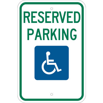 Picture of Brady B-959 Aluminum Rectangle White English Disabled Parking & Building Access Sign part number 103748 (Main product image)