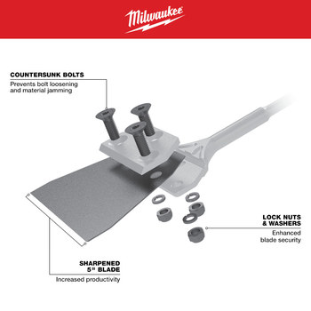 Milwaukee SDS PLUS SLEDGE Floor Scraper Replacement Kit 48-62-1914 - Silver Finish - 4.38 in Overall Length - Metal
