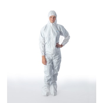 Picture of Ansell BioClean-D BDFC White Large Polyethylene/Polypropylene Disposable Cleanroom Coveralls (Main product image)
