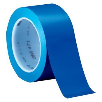 3M 471 Blue Marking Tape - 3/4 in Width x 36 yd Length - 5.2 mil Thick - 68843
