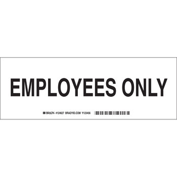 Picture of Brady B-401 High Impact Polystyrene Rectangle White English Restricted Area Sign part number 124626 (Main product image)