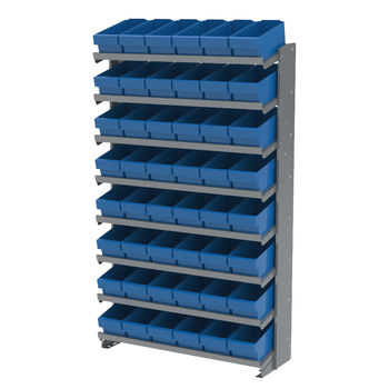 Picture of Akro-Mils APRS162 APRS 400 lb Blue Gray Powder Coated Steel 16 ga Single Sided Fixed Rack (Main product image)