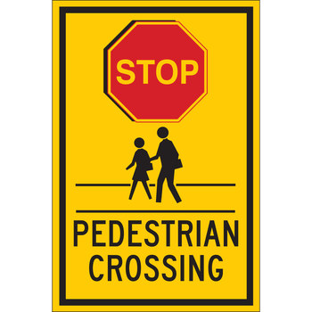 Picture of Brady B-302 Polyester Rectangle English Pedestrian & Crosswalk Sign part number 124397 (Main product image)