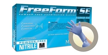 Microflex Freeform SE FFS-700 Blue Small Powder Free Disposable Gloves - Medical Exam Grade - 9 in Length - Rough Finish - 3.5 mil Thick - FFS-700-S