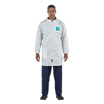 Picture of Ansell Microchem 2000 White 2XL Chemical-Resistant Lab Coat (Main product image)